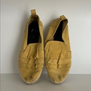 TOMS Yellow Suede Slip-On Shoes. No insoles.